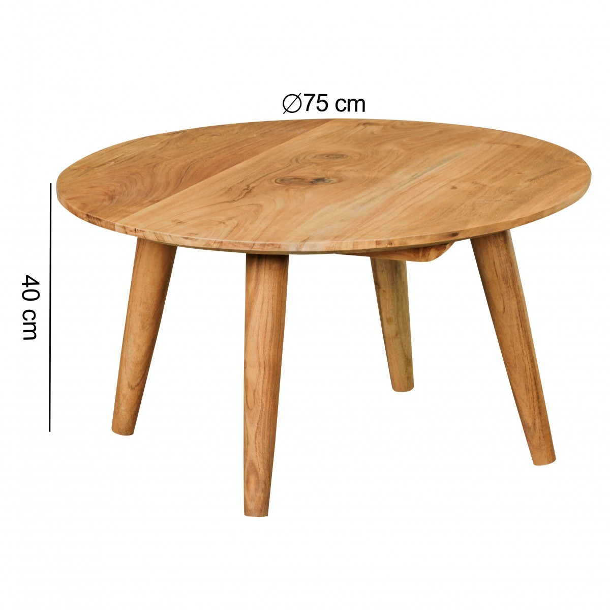 Couchtisch - Akazie massiv lackiert - 75x75 cm