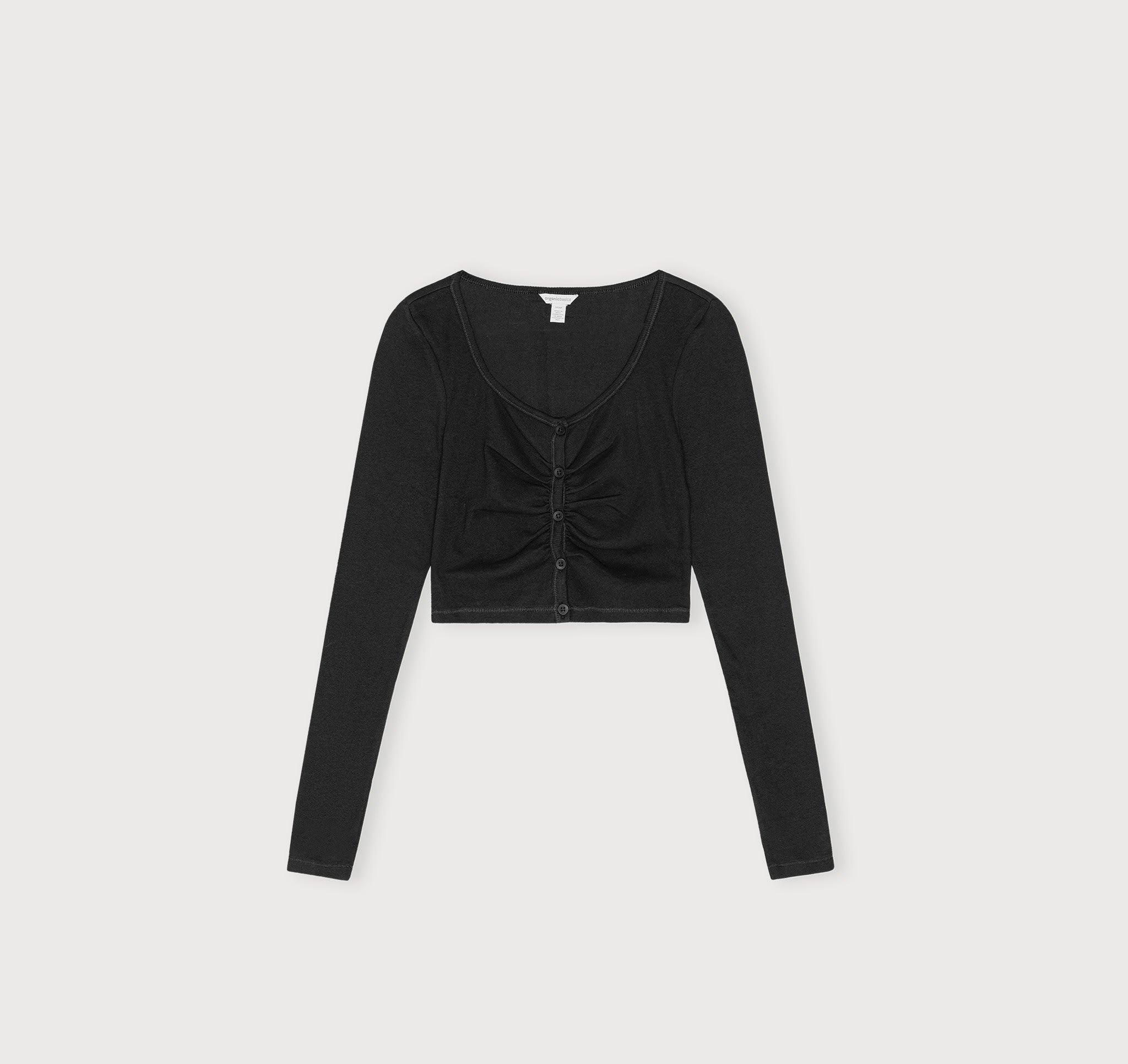 ORGANIC COTTON<br>Core Extend Rib Crop Cardigan