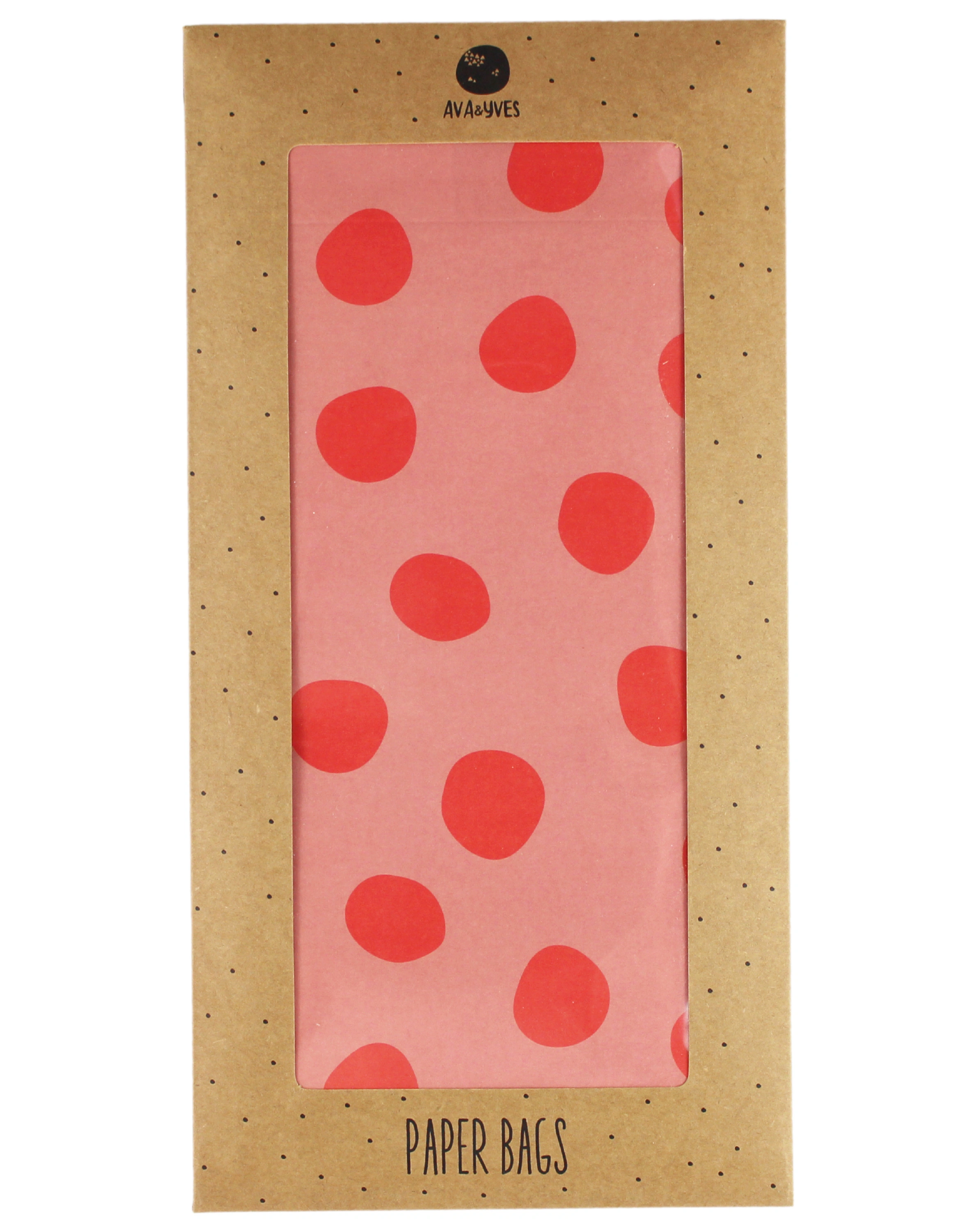 Papier-Geschenktüten RED DOTS 6er-Pack in rosa