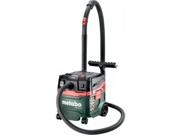 Metabo ASA 20 L PC, 1200 W, Beholder vakuum, Tør&våd, 20 L, 78 dB, Sort, Grøn, Rød