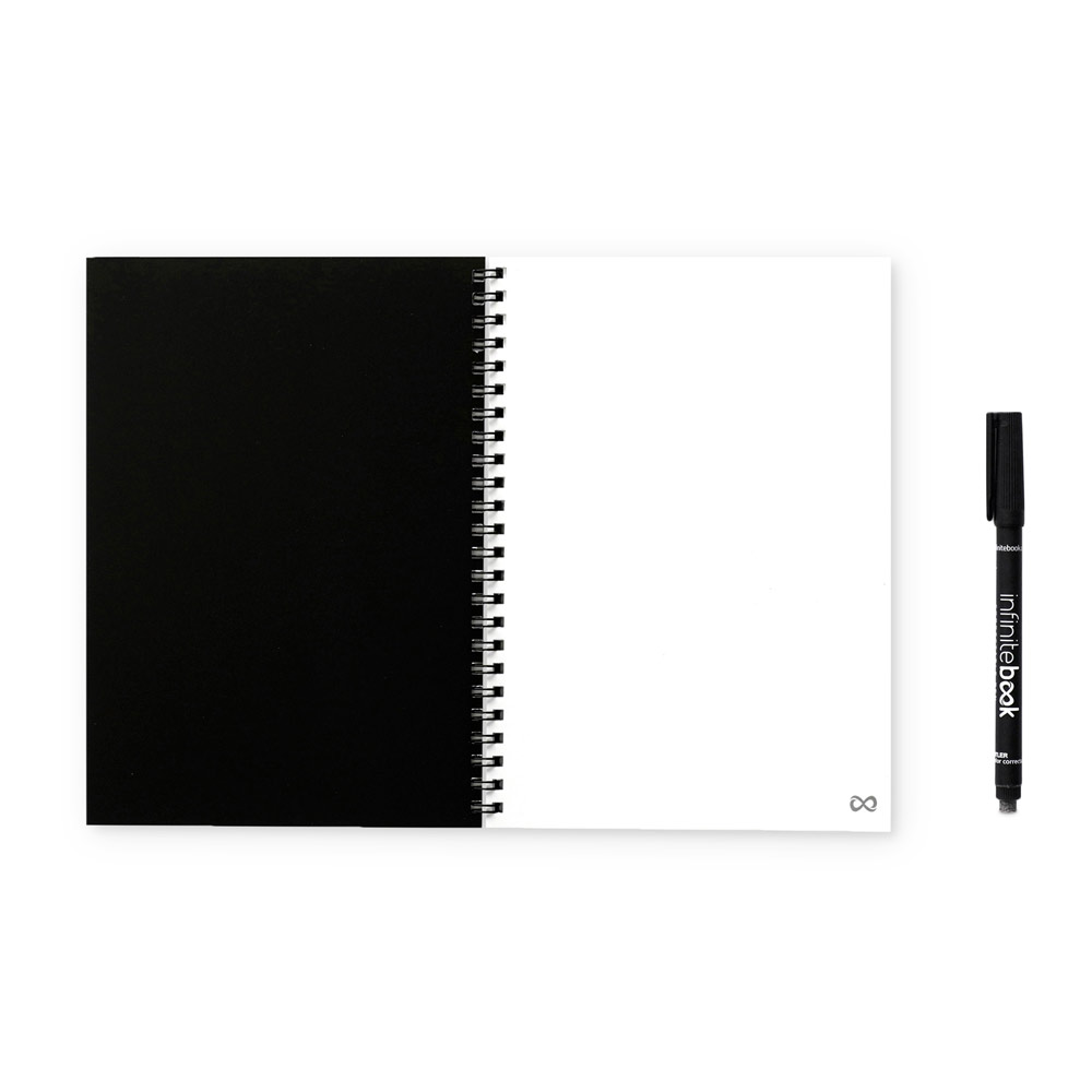 InfiniteBook 33200 - Infinitebook avec couverture souple et 15 pages unies pour tableau blanc
