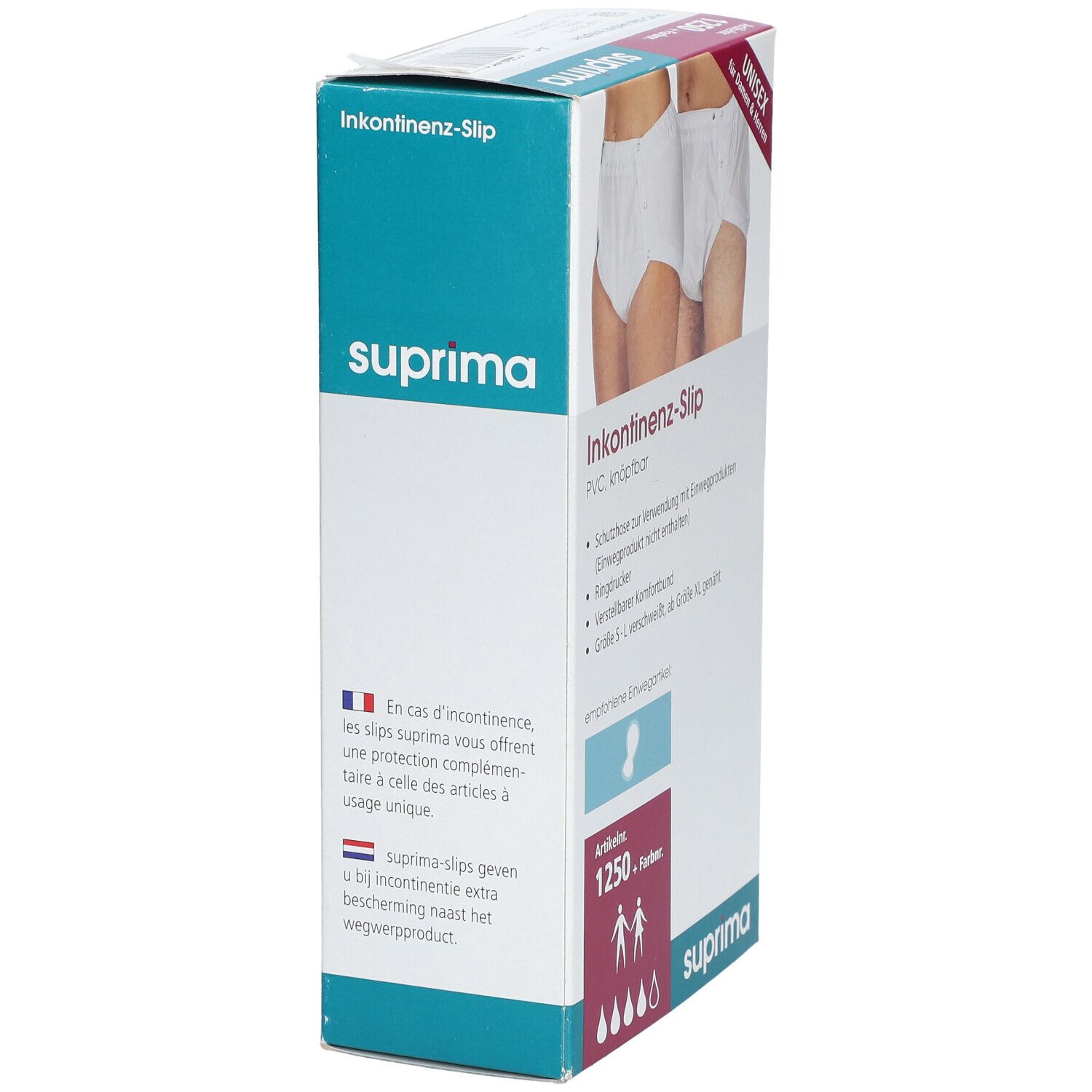 suprima 1250 PVC Slip seitlich knöpfbar