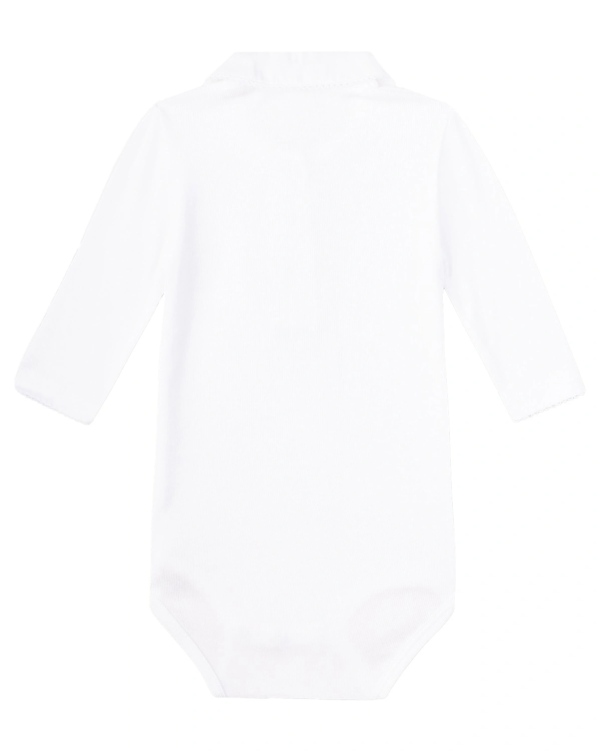 Langarm-Body BASIC mit Bubikragen in white