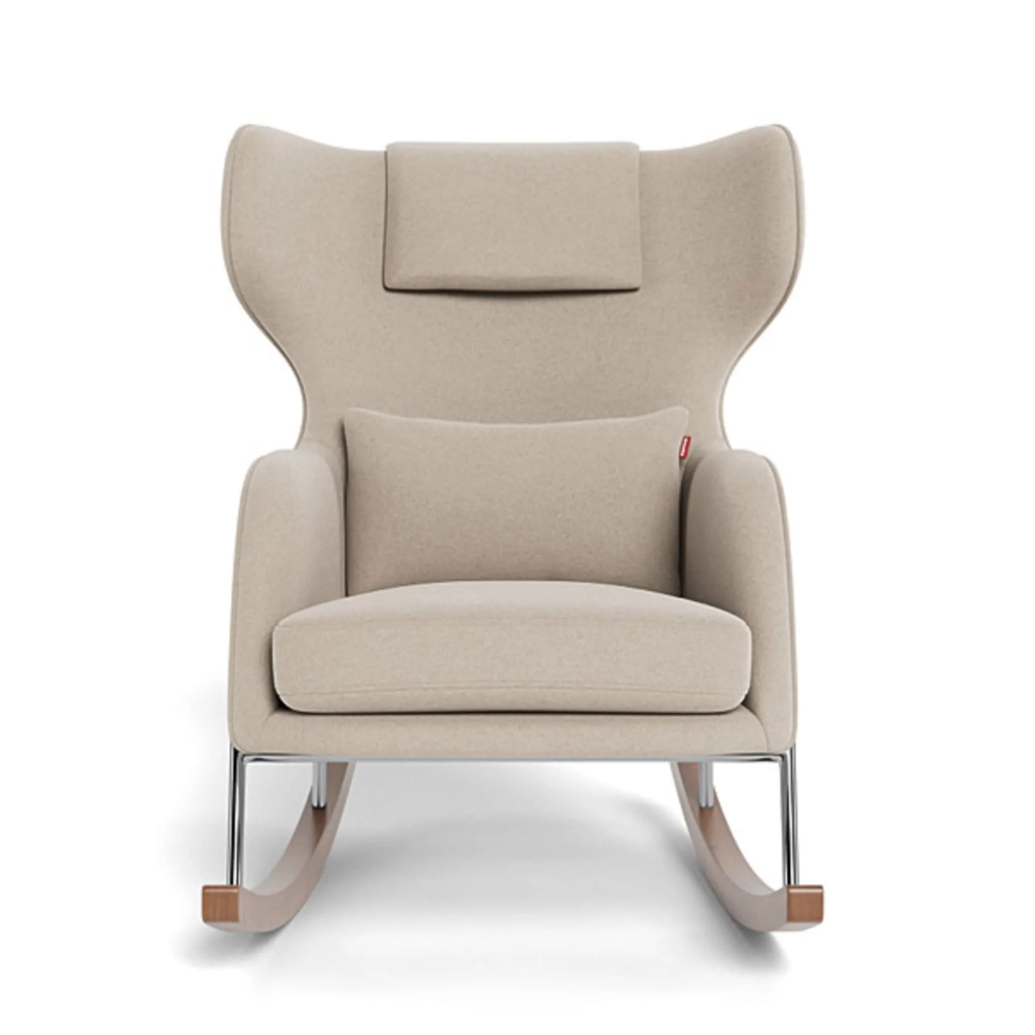 Monte Chaise Berçante Grand Jackson - Laine Oatmeal  Chrome
