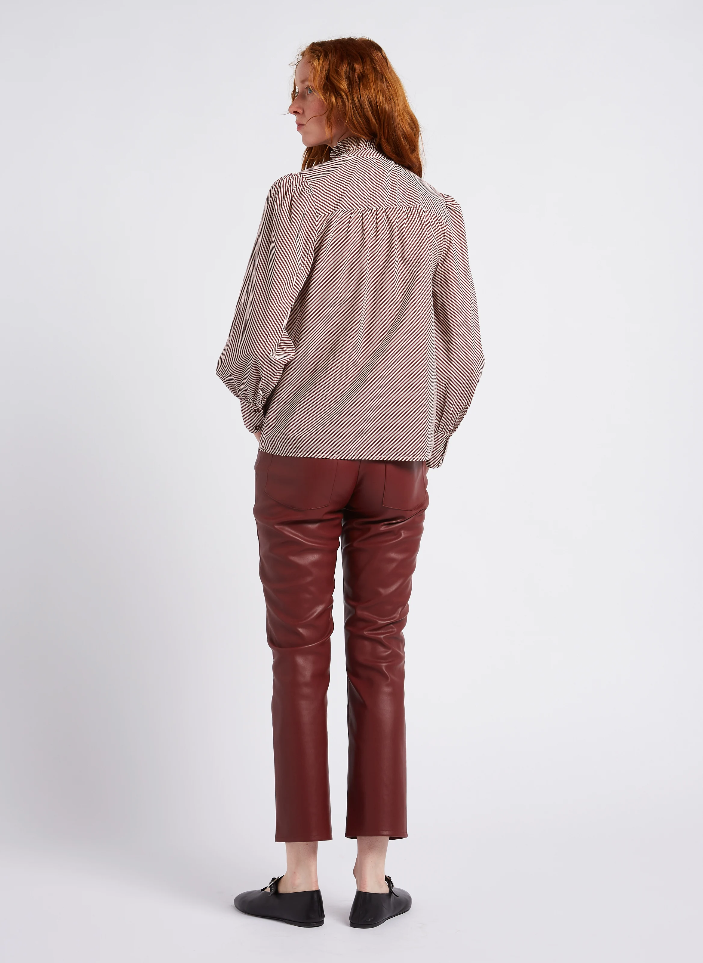 PHOEBE - Pantalon droit taille basse| Rouge