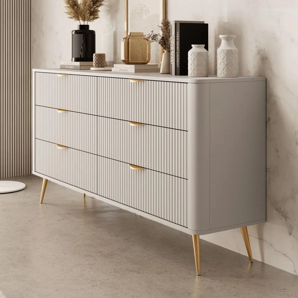 Meubella - Ladekast Lima - Beige - 163 cm