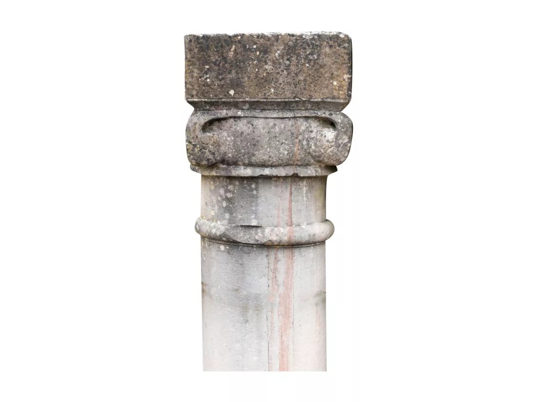 BISCOTTINI Colonne - Obélisque en Pierre Massif Finition Antique - Décorative - Jardin - Extérieur - Sculpture - Décoration de Jardin - 35x35x170cm