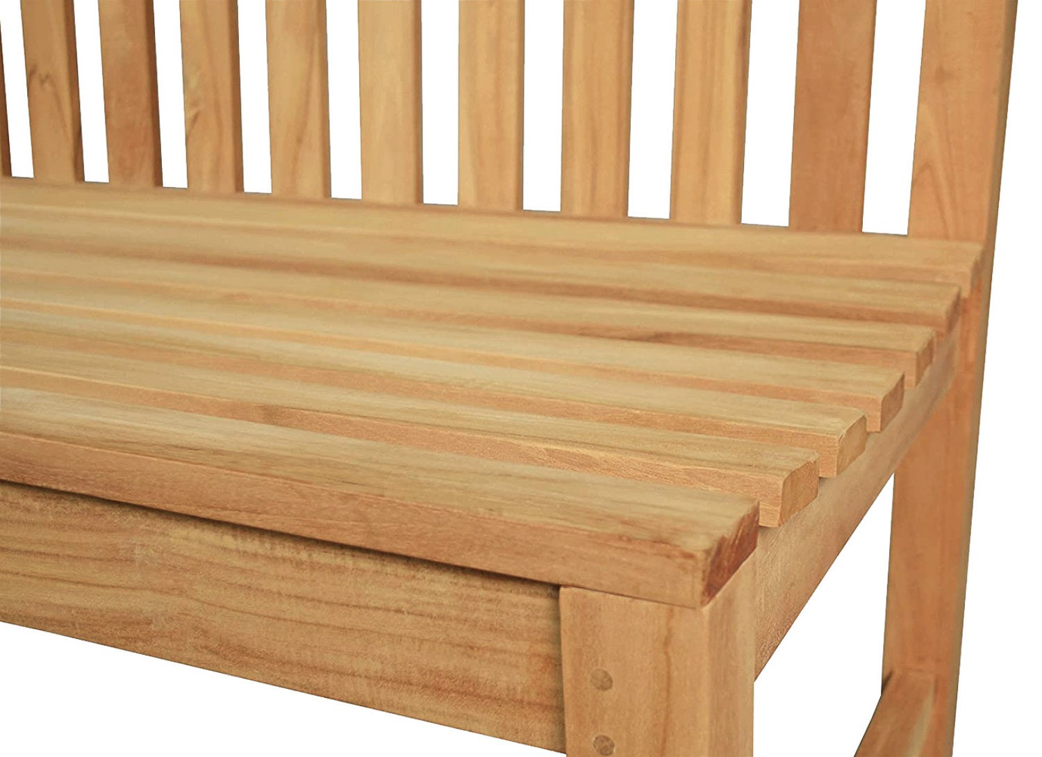 Teakhouten tuinbank zonder armleuningen, 150 cm, weerbestendig en onbehandeld