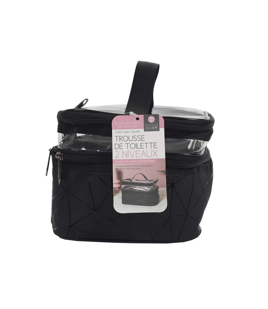 Paris Prix - Trousse De Toilette 2 Niveaux 23cm Noir