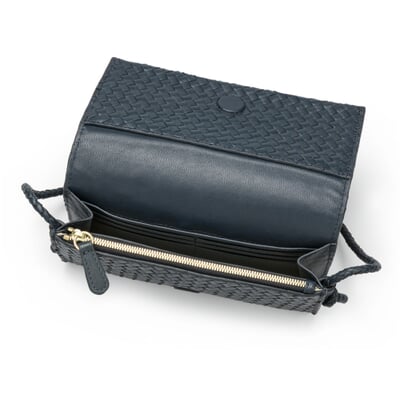 Damen-Handtasche geflochten, dunkelblau
