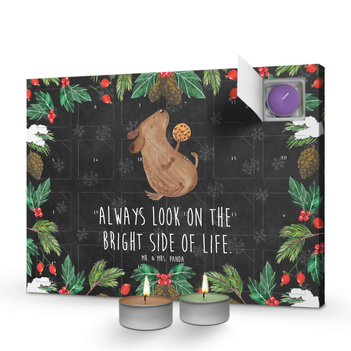 Mr. & Mrs. Panda Geurkaars Adventskalender Hondenkoekje - Zwart