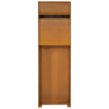 Brievenbus design staand cortenstaal 115 x 37 x 37 cm