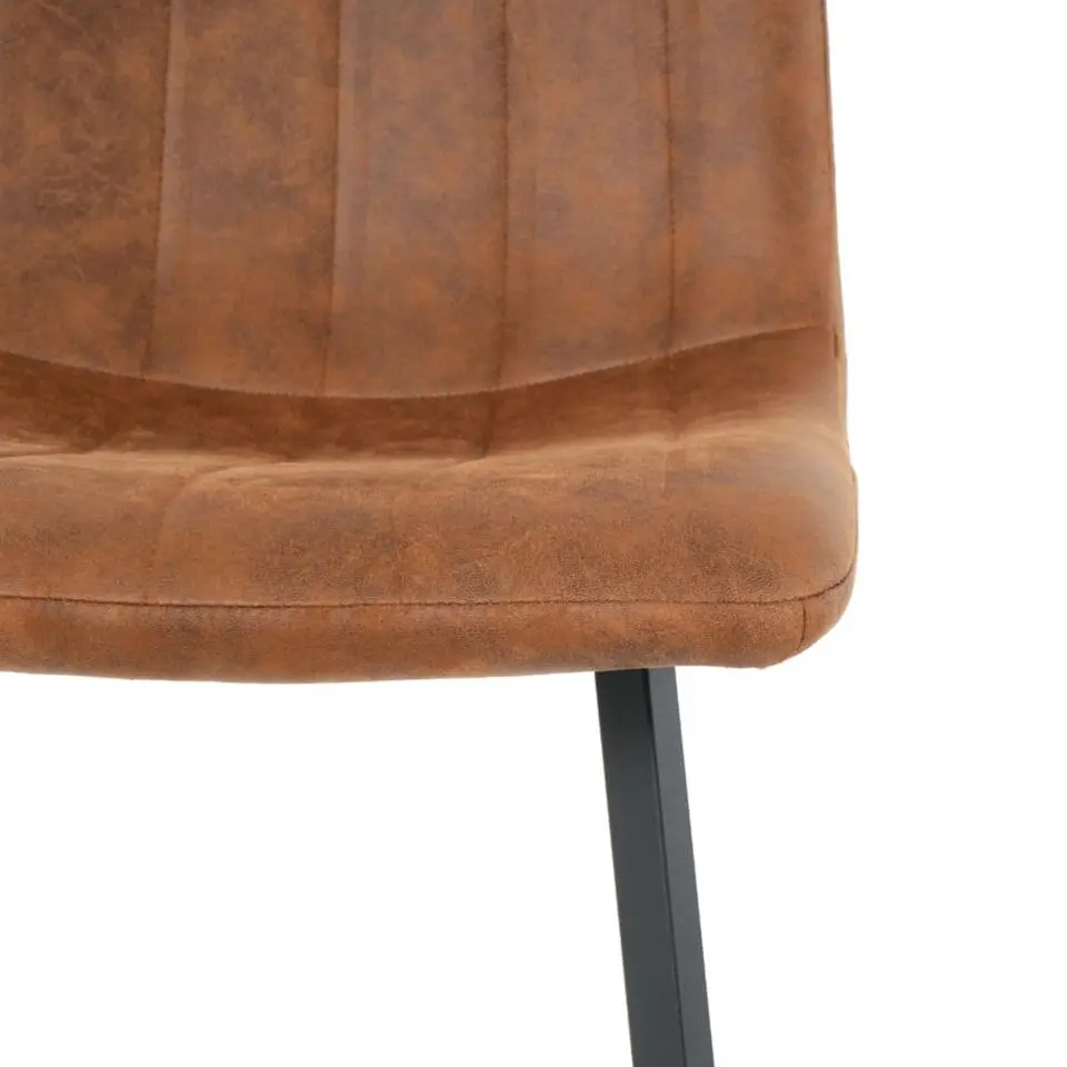 2x Eetkamerstoel Minsk - Microleder - Cognac