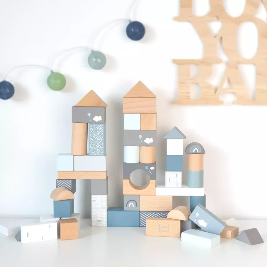 Beyounic Holzbausteine blau