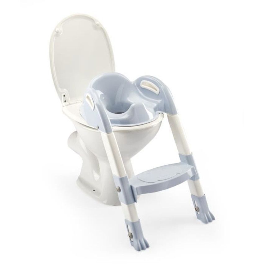 Réducteur de toilettes Kiddyloo - Fleur bleue/Blanc - Ecru