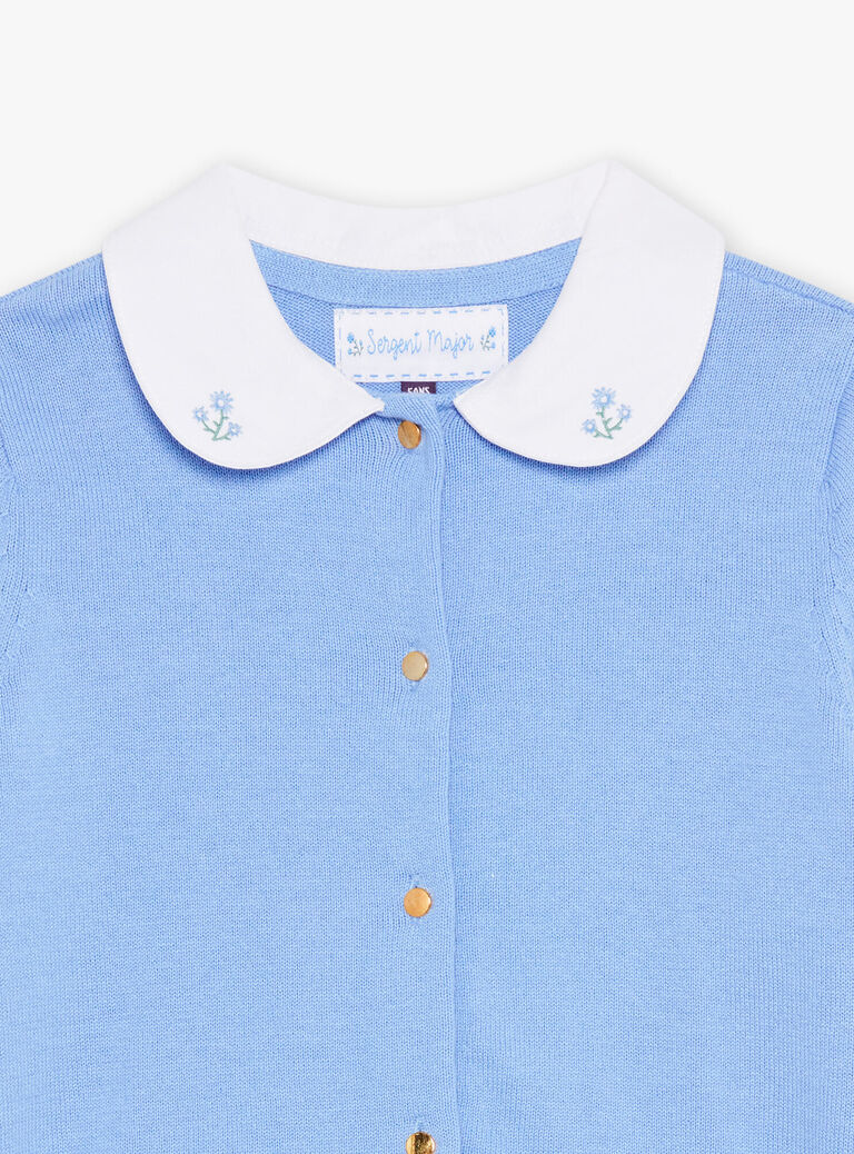 Cardigan bleu en coton