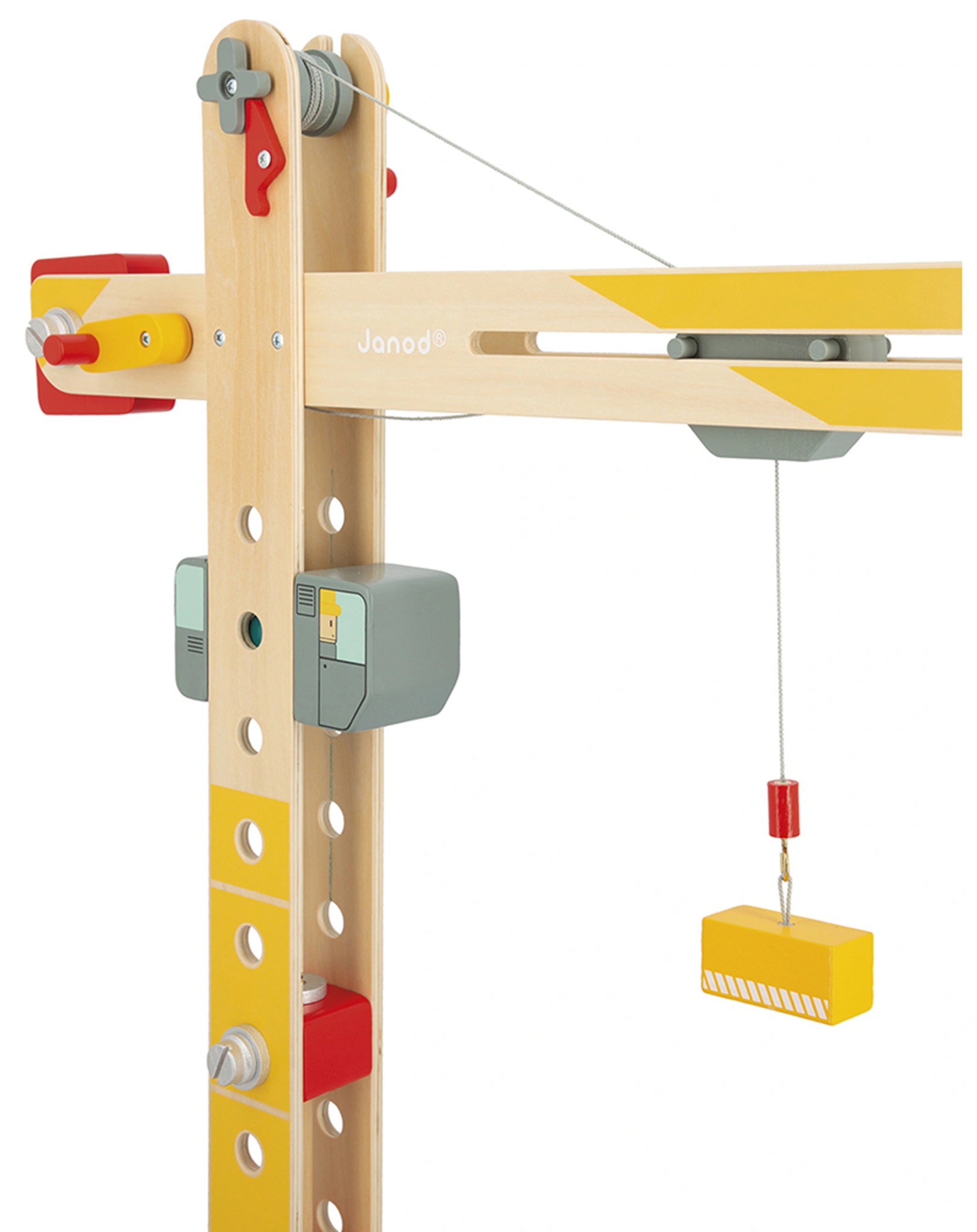 Holz-Spielset GROSSER KRAN in bunt