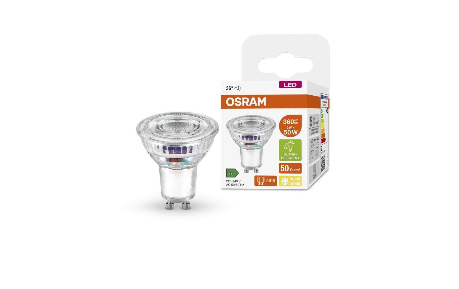 LED LAMPS ENERGY EFFICIENCY REFLECTOR 2W GU10 WarmweissPAR16 Reflektor Lampe