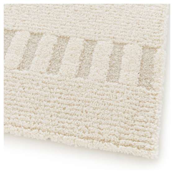 Tapis de salon graphique en relief - tempo - crème - 120 x 170 cm