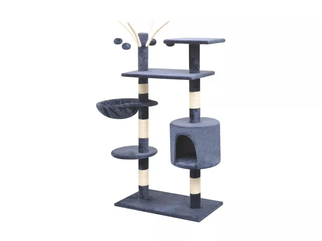 Arbre à chat avec griffoirs en sisal 125 cm Bleu foncé