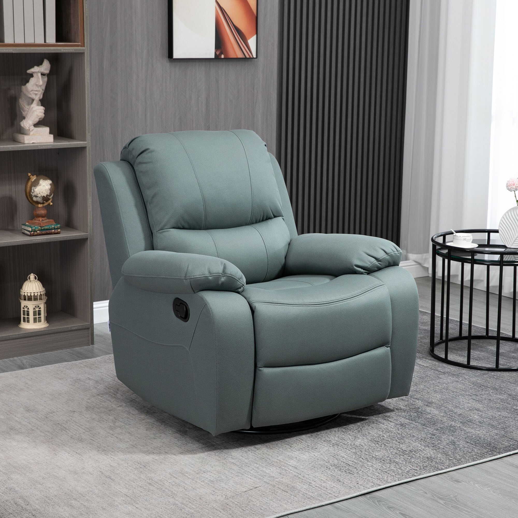 HOMCOM Relaxsessel mit Rückenkissen grün 93L x 100B x 98H cm