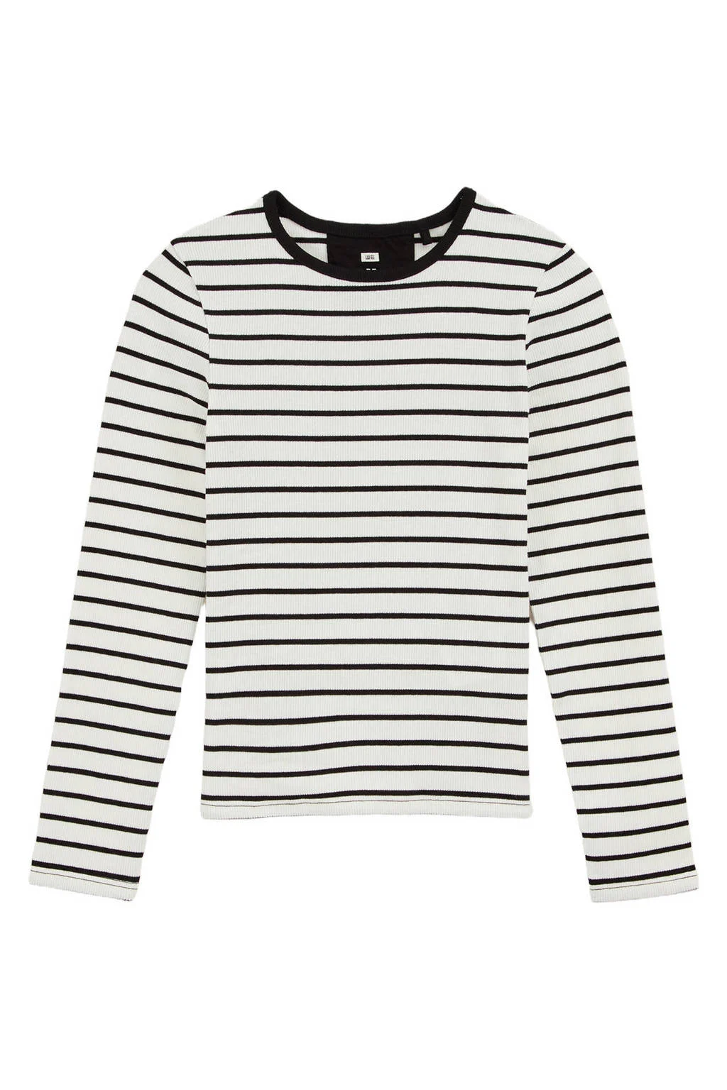 WE Fashion longsleeve zwart rib gebreid