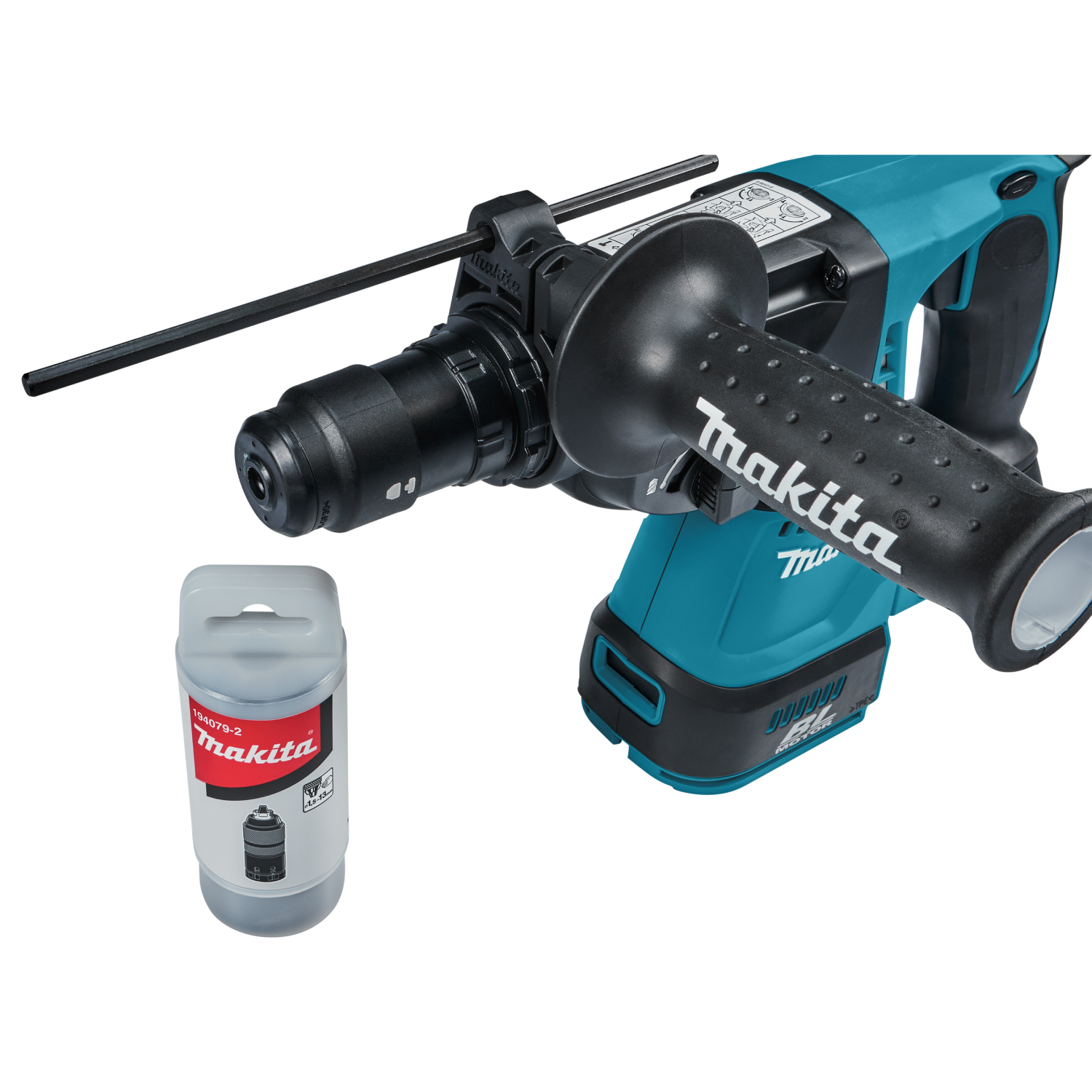 Makita DHR243T3JW 18V Li-Ion Accu SDS-plus combihamer incl. snelspanboorkop en stofafzuiging set (3x 5.0Ah accu) in Mbox - 2J - koolborstelloos