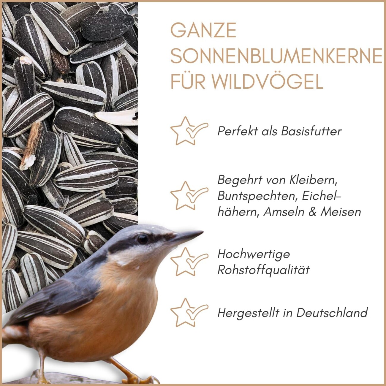Supravit Sonnenblumenkerne - energiereiches Streufutter für das ganze Jahr 2,5 kg