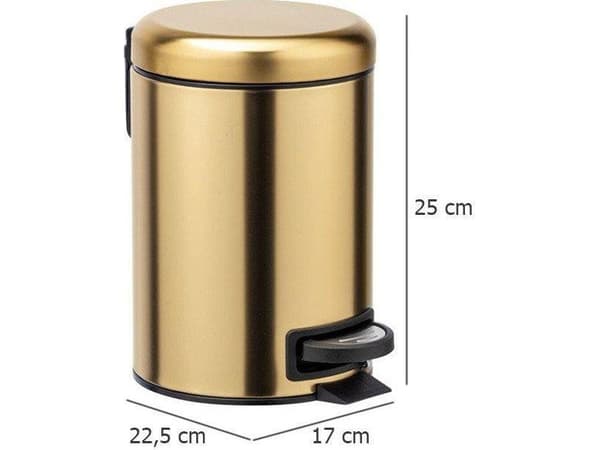 Wenko pedalavfallsbeholder 3L gull (50764)