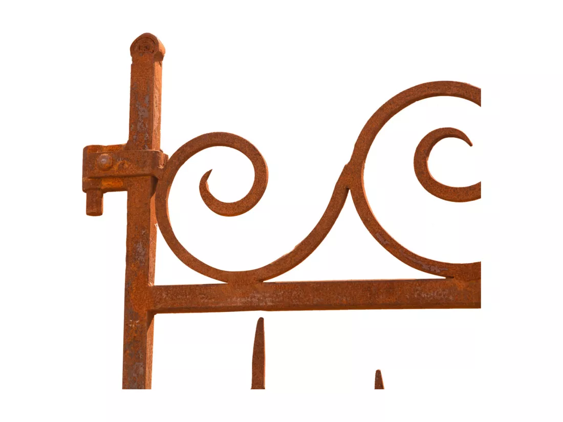 BISCOTTINI Portail en fer - Fer massif avec détails ornementaux - Clôture en fer - Portail en métal - Porte décorative - Portail d'entrée - 320x8x245cm