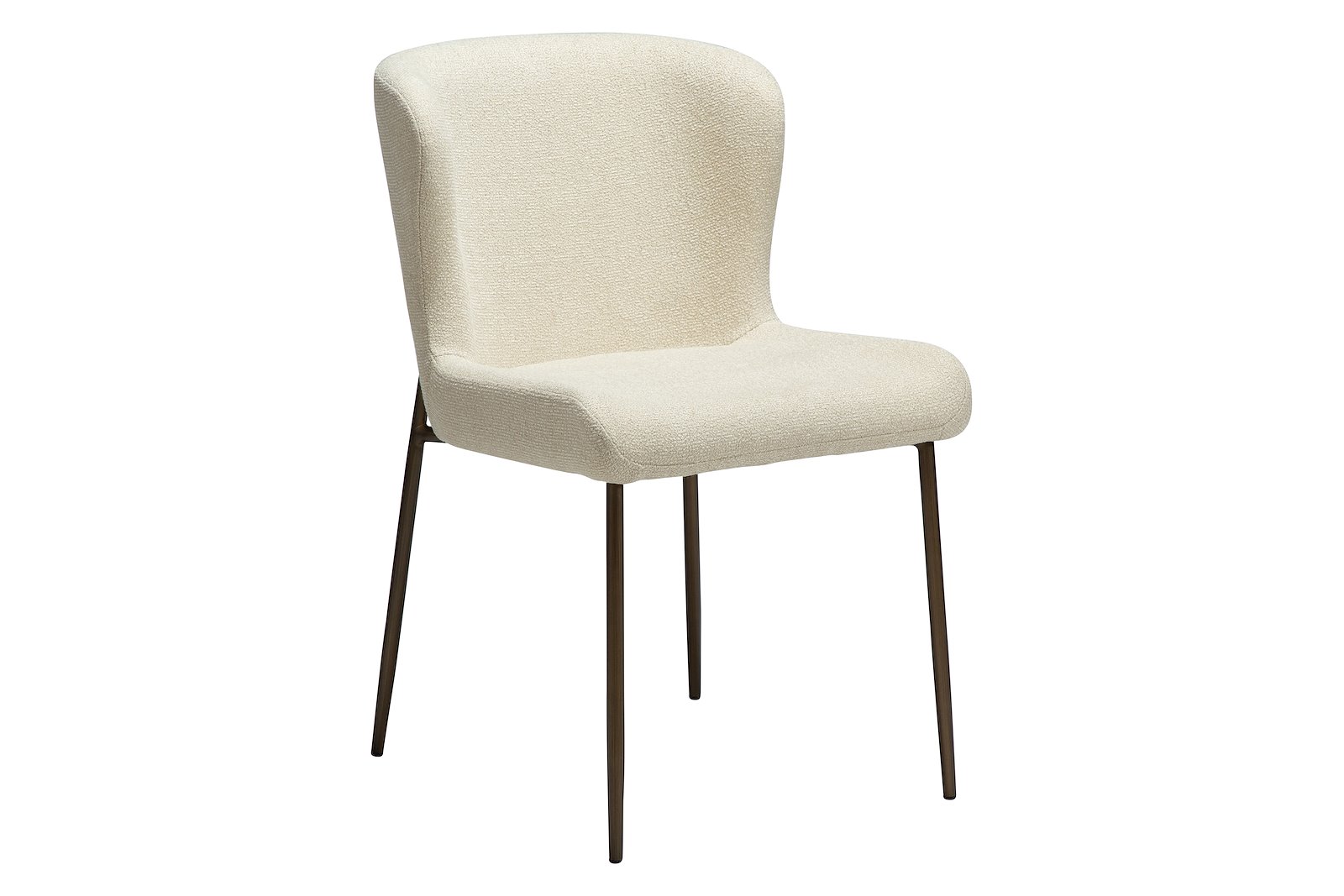 Glam spisestol Tekstil Bouclé Frosted mandel og antikk messing ben