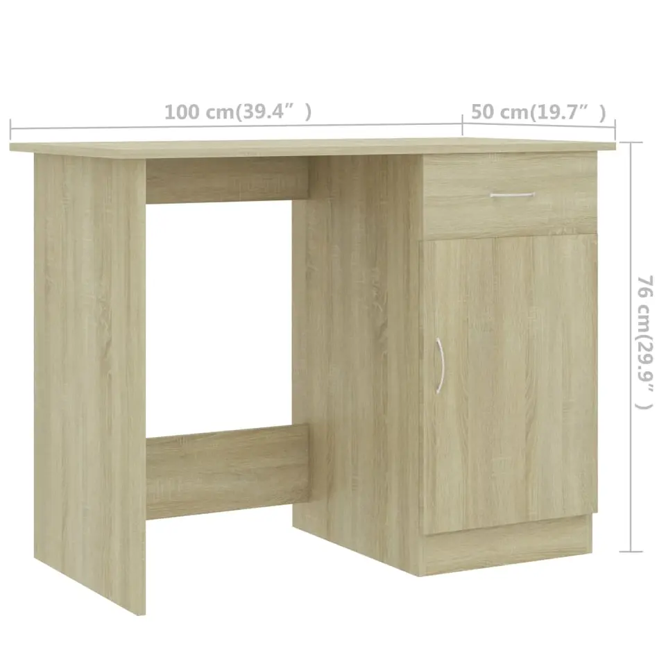 vidaXL - Bureau - Bruin - Bewerkt hout