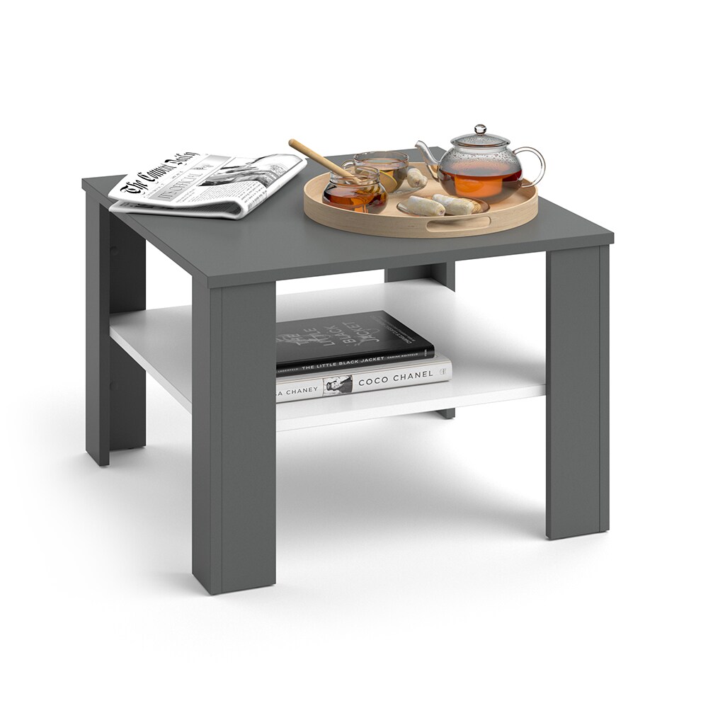VICCO Couchtisch HOMER Anthrazit Weiß 60x60 cmWohnzimmer Sofatisch Kaffeetisch