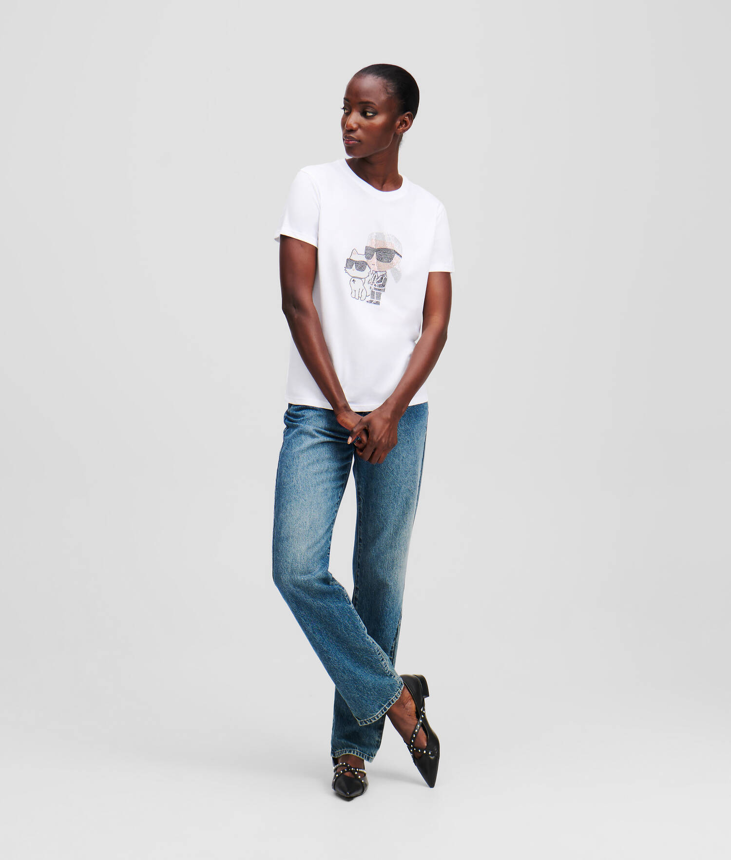 T-SHIRT À STRASS IKON KARL & CHOUPETTE