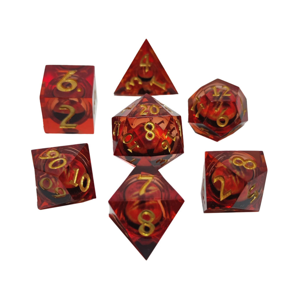 Set de 7 Dés JDR Répliquant : Œil de Dragon Mouvant