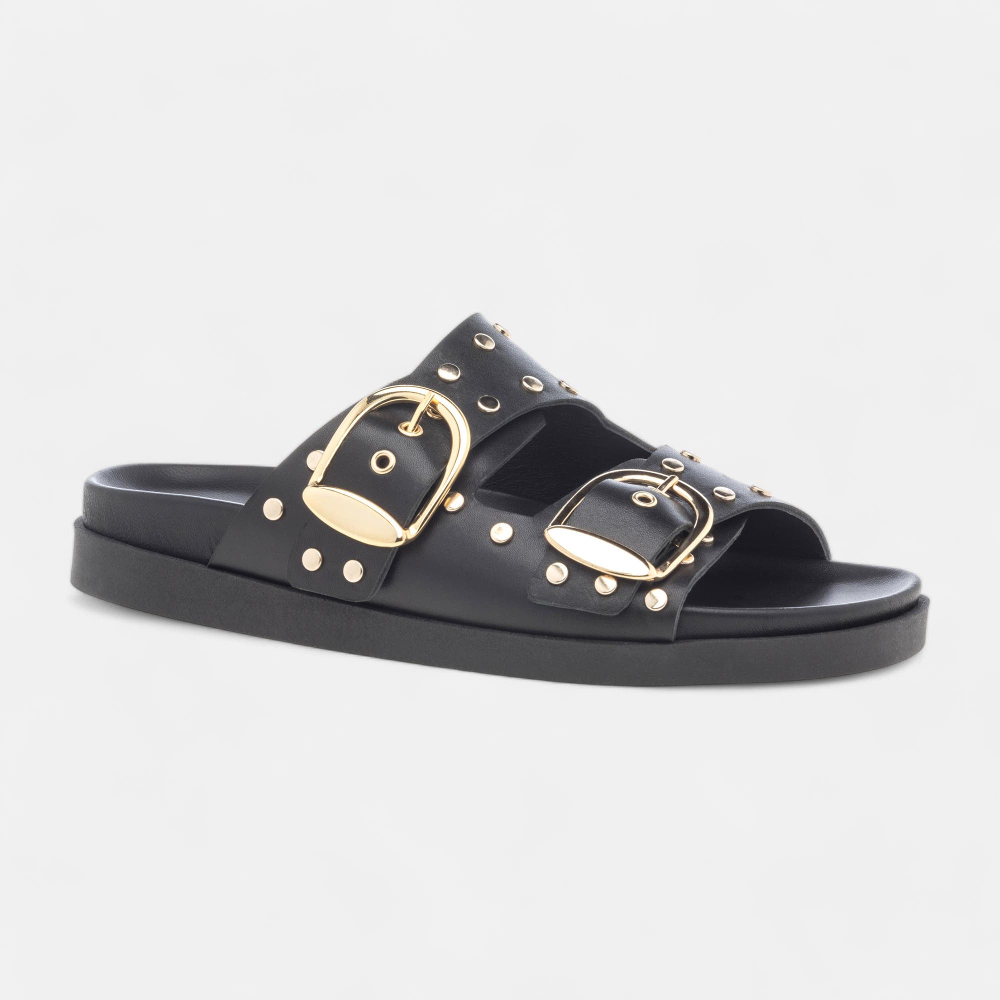 Mules Femme en cuir noir