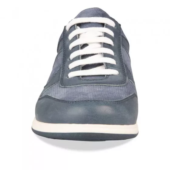 Baskets BLEU DENIM SIDE CUIR