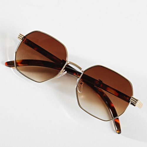 Lunettes De Soleil Dégradé Marron Doré