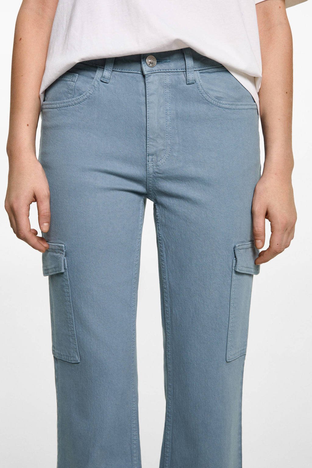 MANGO TEEN regular cargo broek blauw