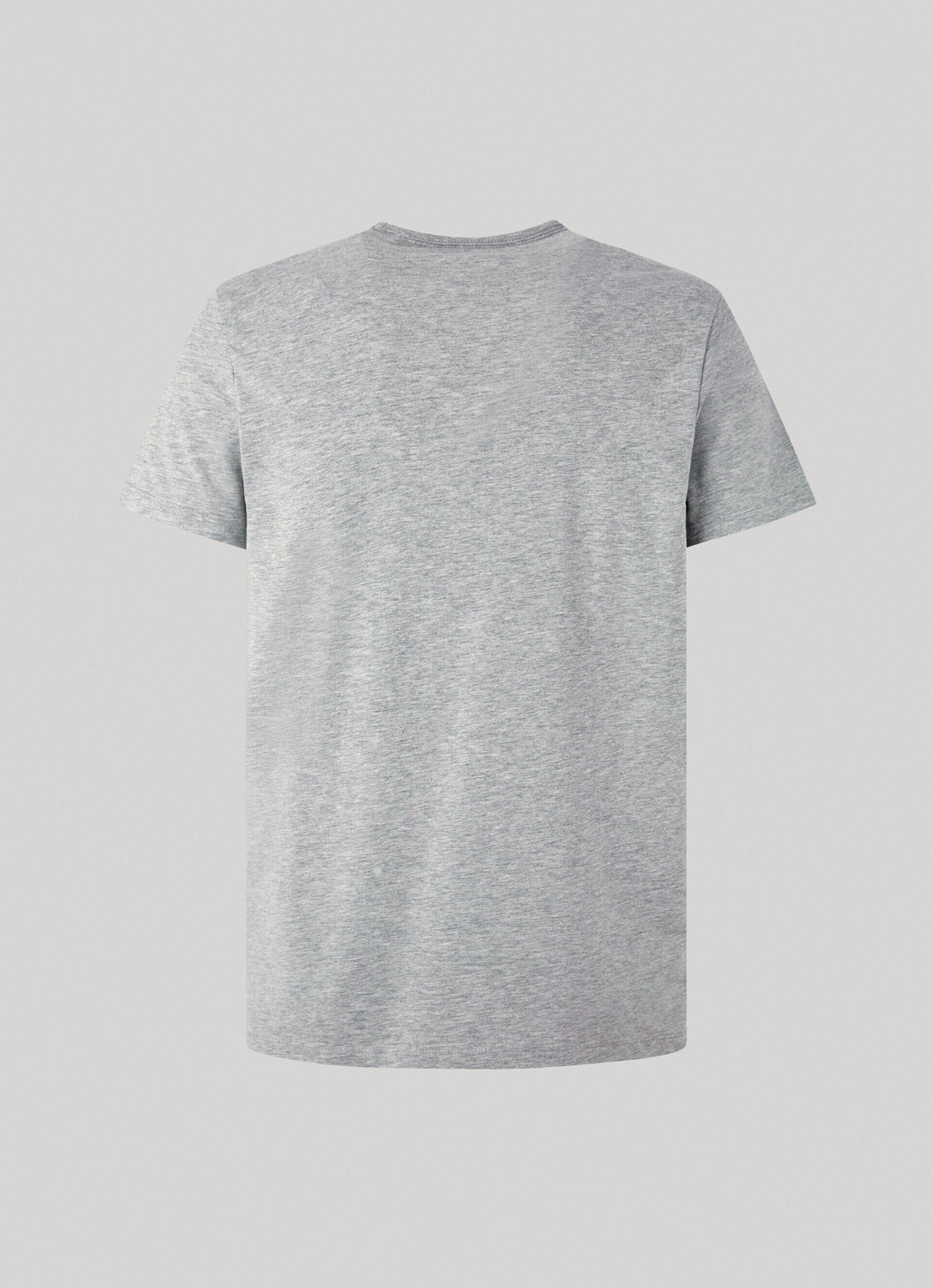 Camiseta de algodão com logotipo estampado - cinza mesclado