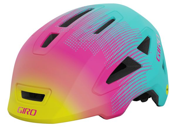 Giro Scamp 2 Mips Børnehjelm, Matte Teal/Pink Towers