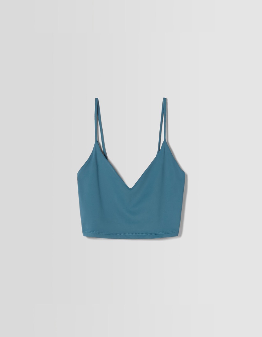 Top cropped de alças finas