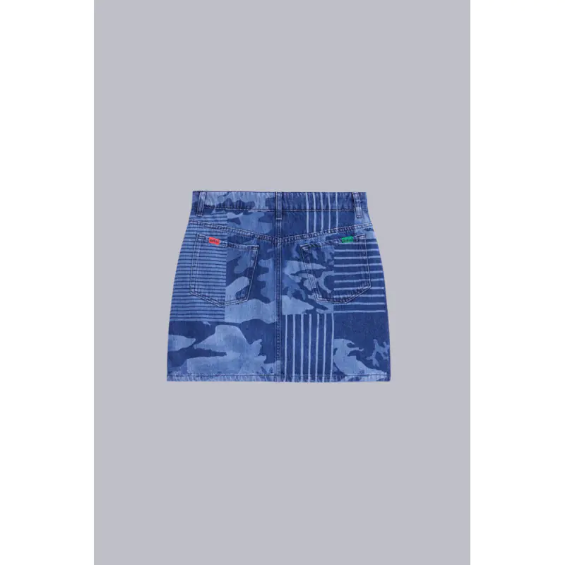 ORGANIC KICK SKIRT DENIM CAMOUFLAGE JUPE Coton biologique Femme