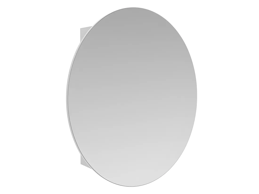 Armoire murale de salle de bain ovale avec miroir - Blanc - RURI