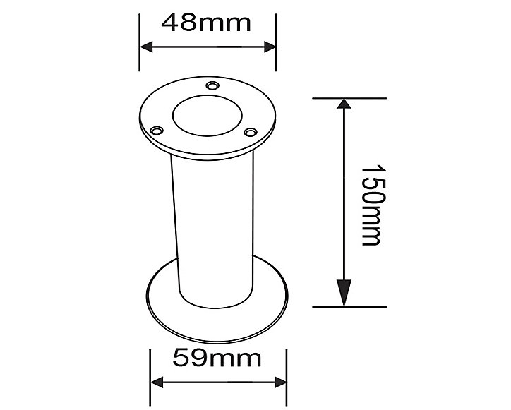 Pied de meuble de cuisine GoodHome Cisely H. 15 / 16.5 cm x ø 6 cm argent, 4 pièces