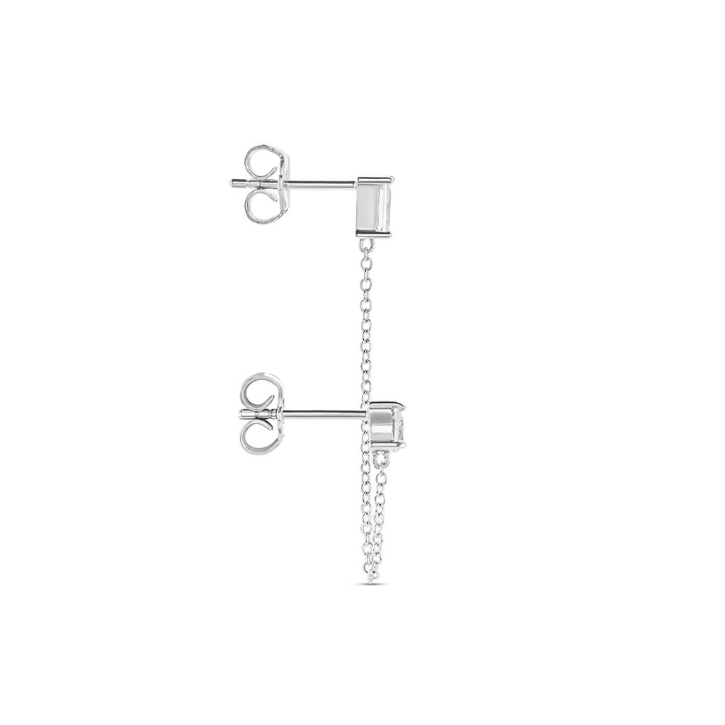 Bijoux D'oreilles Kirstie Argent Blanc Oxyde De Zirconium