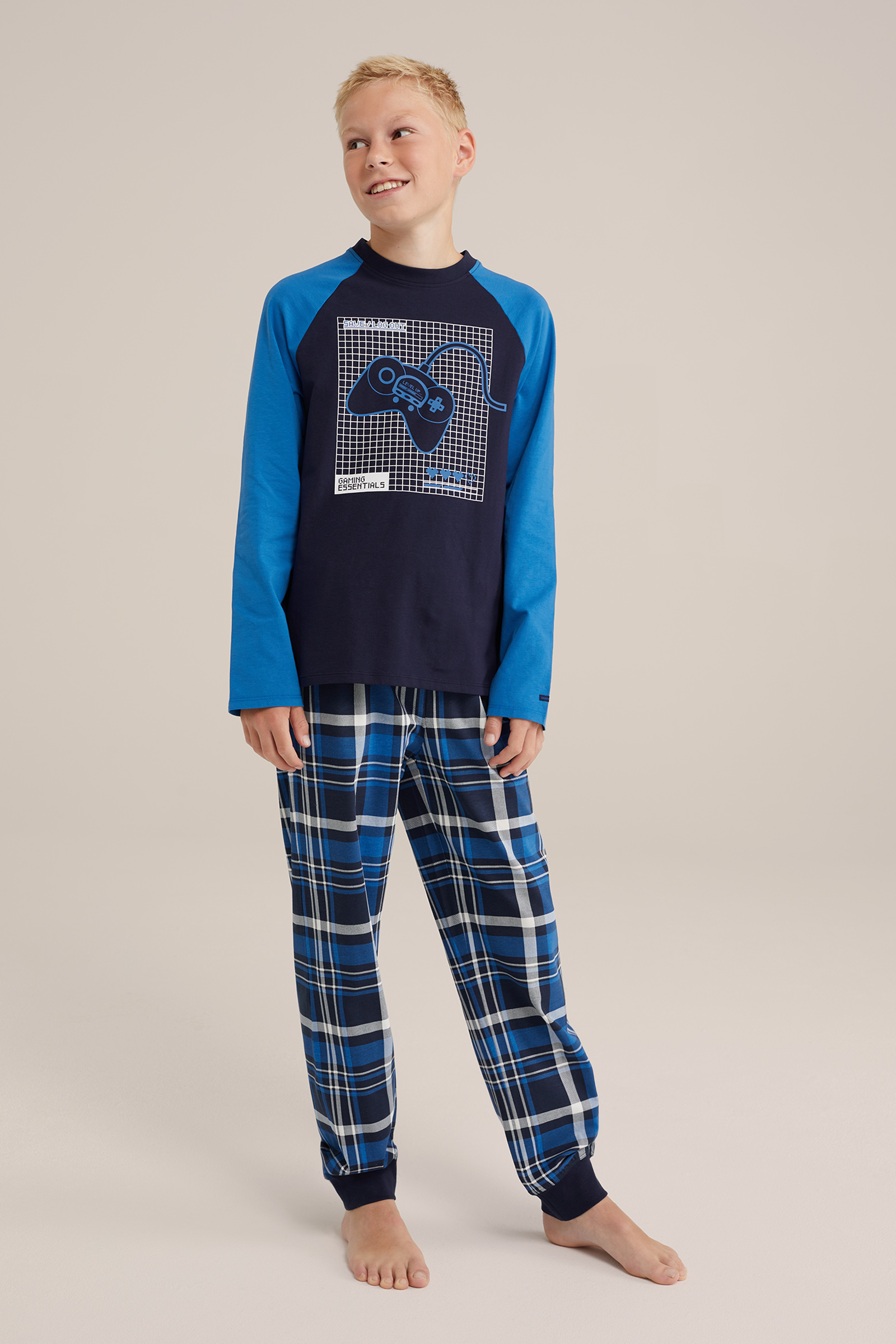 Jongens pyjamaset met dessin WE Fashion Blauw