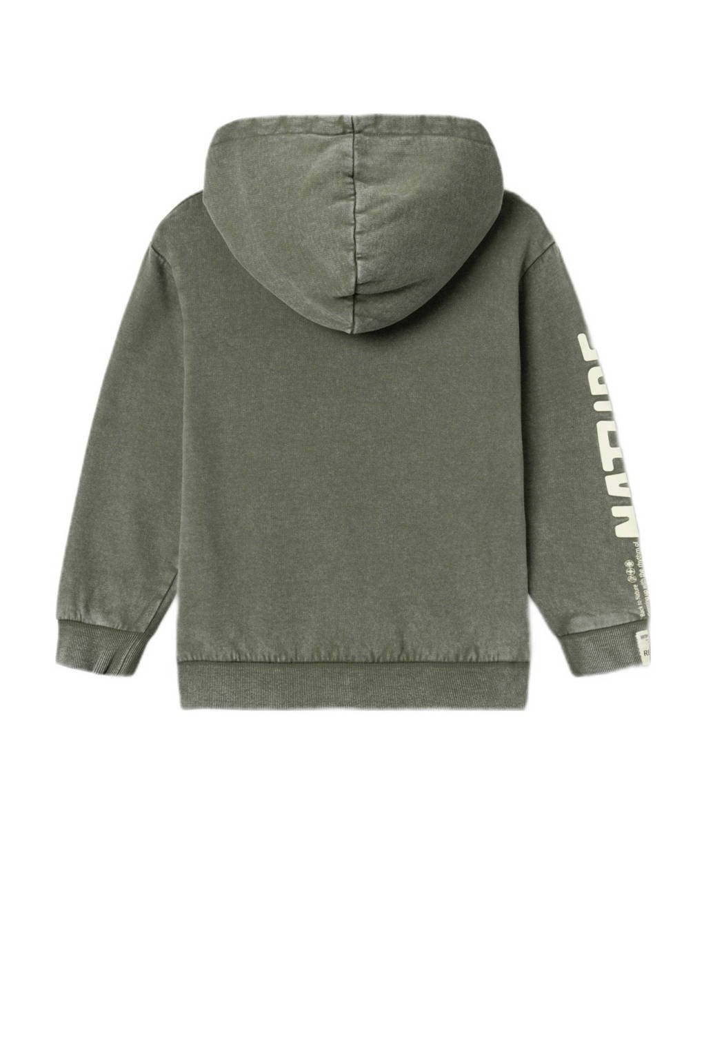 NAME IT hoodie NKMOSIVAS met tekst donkergroen
