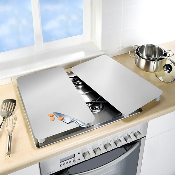 Set de 2 couvres plaques argent 30 x 52 cm Wenko by Maximex
