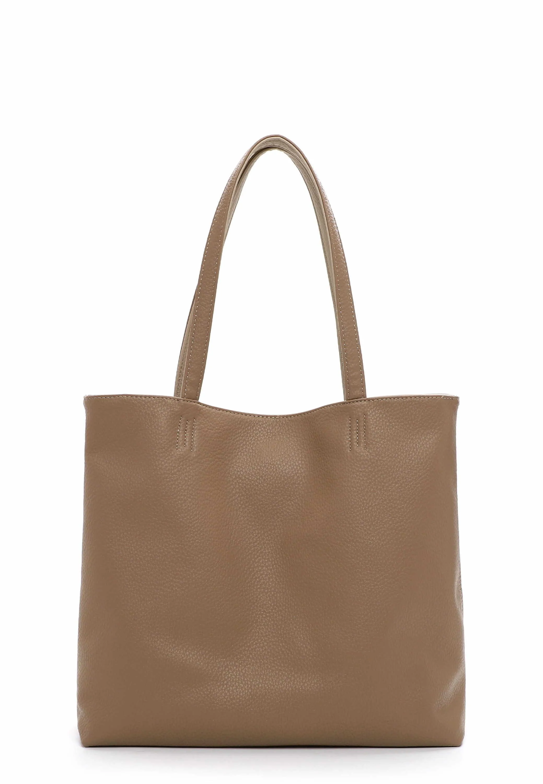 EMILY & NOAH Shopper Taupe Lederimitat  mit Bag in Bag